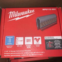 Milwaukee MPU112-960 9 Gauge Galvanized Staples Unopened Box