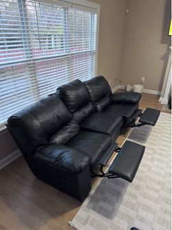 Black leather Couch
