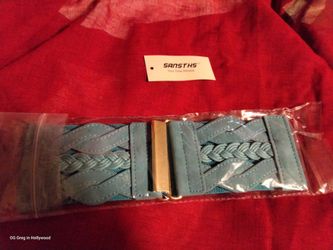 Sansths Wide Braided Elastic Waist Belt