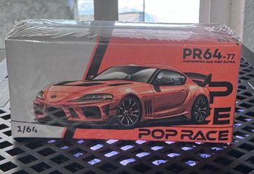 Toyota Supra "DarwinPro 66G WBK" Orange Metallic 1/64 Diecast Model Car by Pop Race