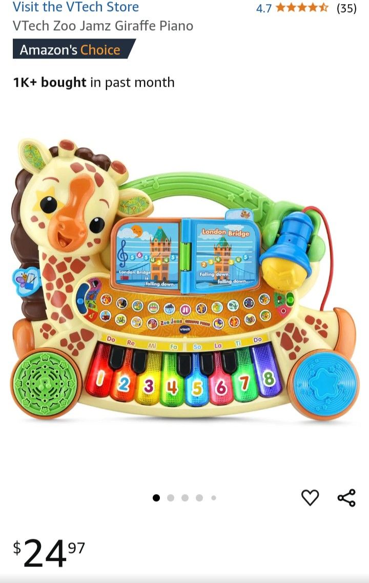 Zoo Jamz Giraffe Baby Toddler Kids Piano Music Toy