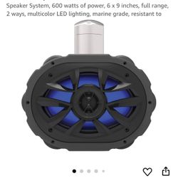 BOSS Audio Systems MRWT69RGB - Marine Waketower Speaker System, 600 watts of power, 6 x 9 inches, full range, 2 ways, multicolor LED lighting, marine 