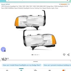 Dodge Ram Headlights 1(contact info removed) Brand New.