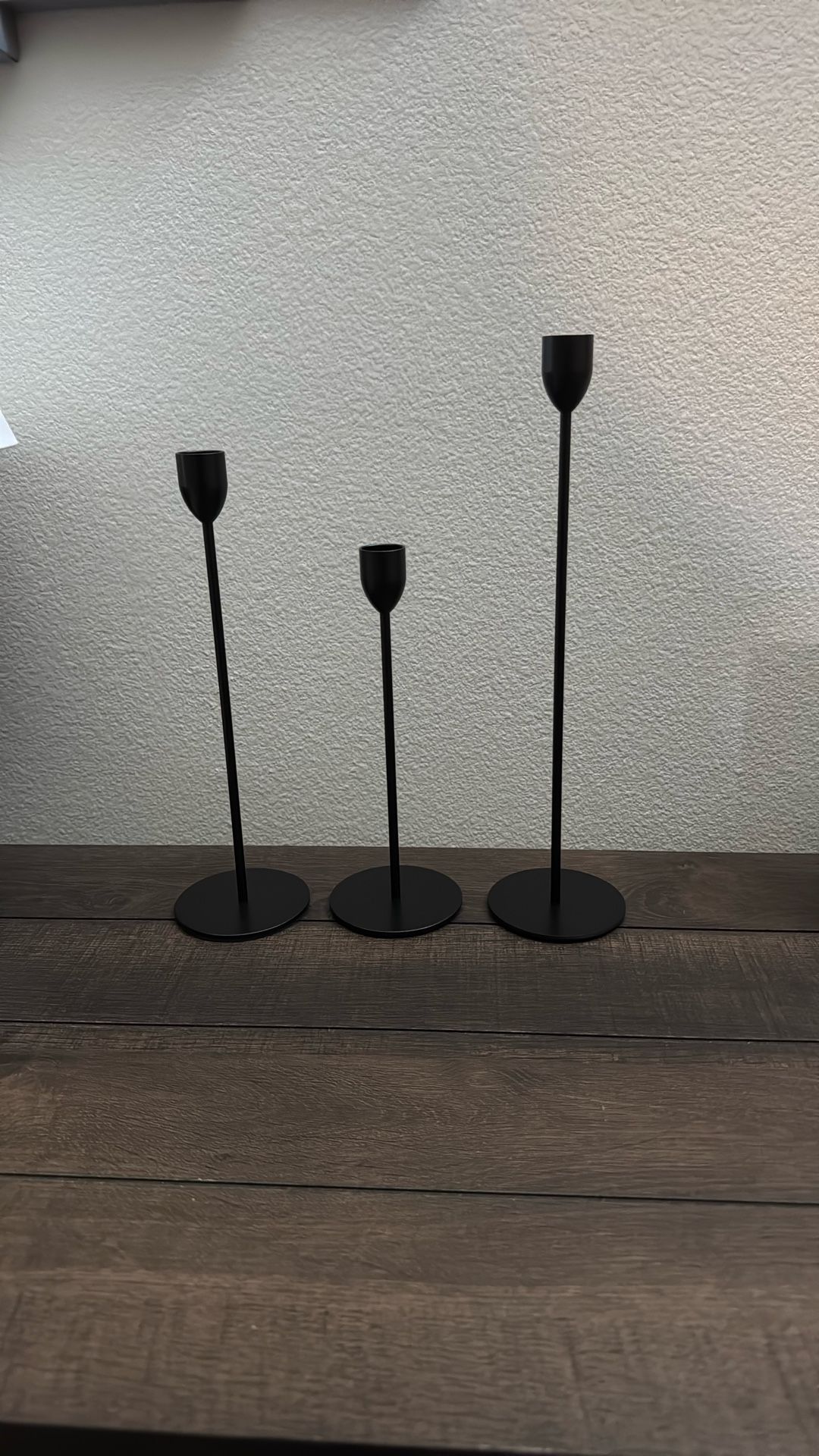 3PCS Black Taper Candle Sticks Holder, Candlesticks Centerpiece Wedding Table Decor, Fit Pillar 3/4" Thick Tapered & Led Candles