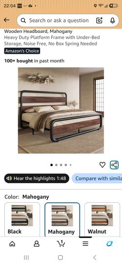 New in the box platform bed frame and headboard