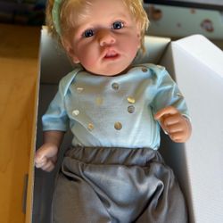 Realistic Reborn Baby Dolls Sleeping Girl 20 Inch Real Life Baby Doll Eyes Open Lifelike Newborn Babies Dolls Poseable with Soft Vinyl & Cloth Body f