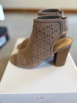 LC Lauren Conrad Peep-Toe Block Heel Booties