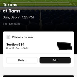 Rams Tickets 9/7