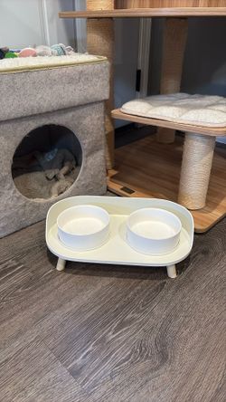 Cat Ceramic Bowls with Stand