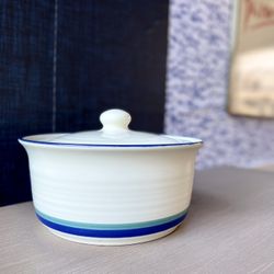 White Blue Green Ceramic Kitchen Storage Pot