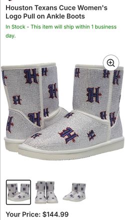 Houston Texans Cuce Women's Logo Pull on Ankle Boots