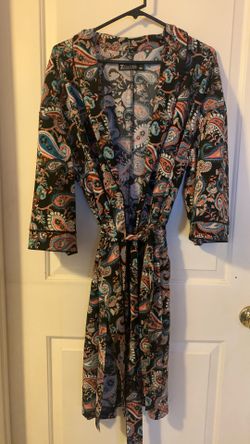 7th Avenue Design Studio Women’s Paisley Kimono Duster Top Sz L Boho Chic