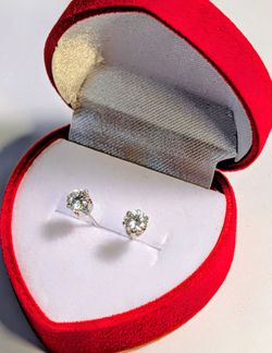 .5 carats each silver and mossinite
