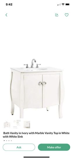 Savoy White Marble Top Vanity