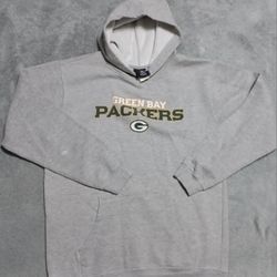 Green Bay Packers Youth Size Xlarge Hoodie Gray Love Farve Rodgers