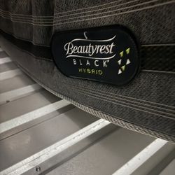 Cali king Beauty rest black hybrid bed with frame