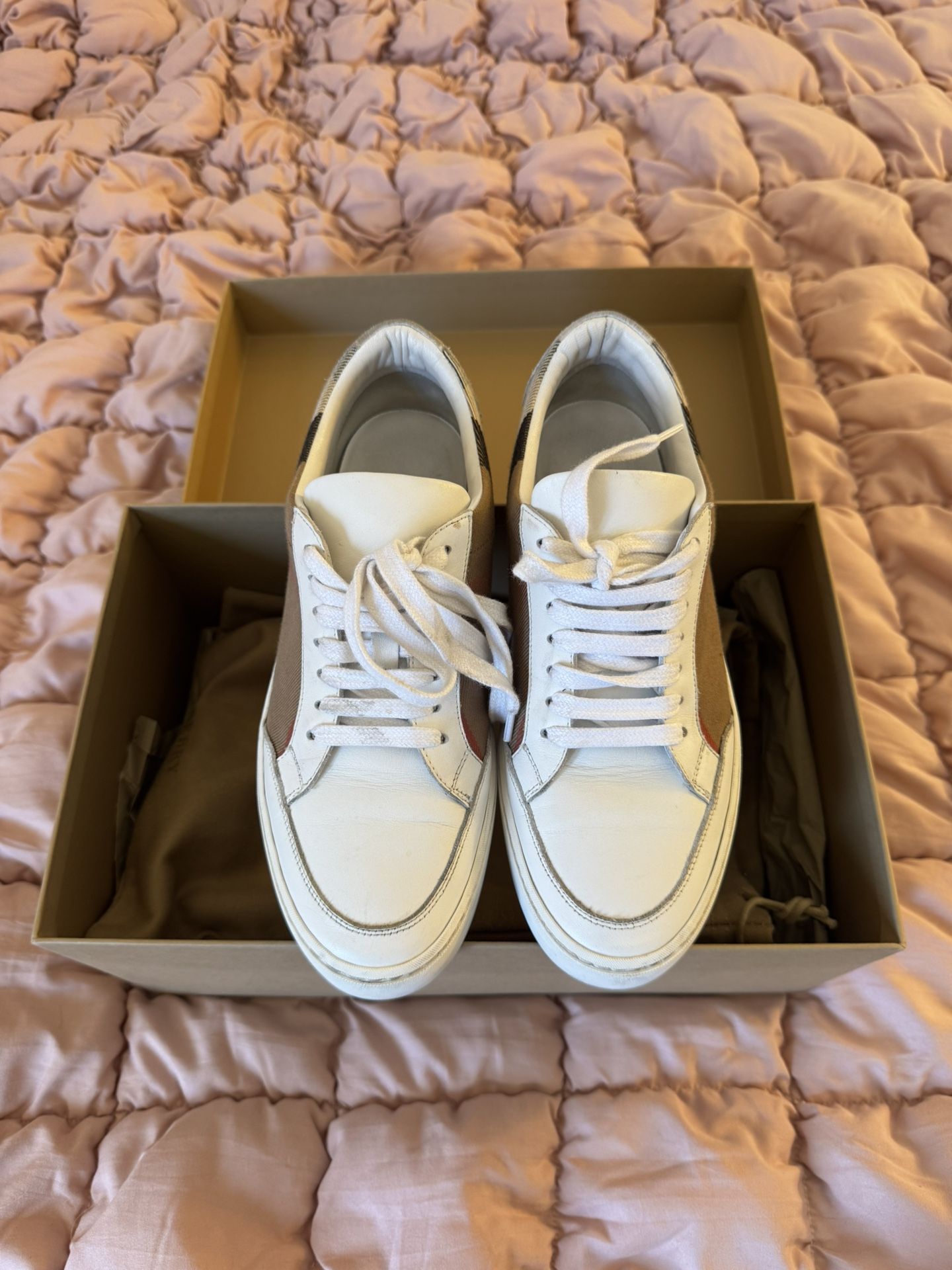 Burberry Check Leather Sneakers