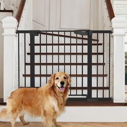Mom's Choice Awards Winner-Cumbor 29.7-46" Baby Gate for Stairs, Auto Close Dog Gate for the House, Easy Install Pressure Mounted Pet Gates for Doorwa