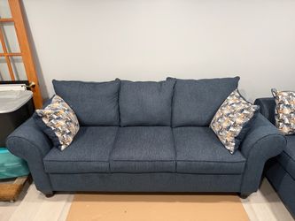 Bobs Kylie Navy 92" Sofa & 70" Loveseat brand new