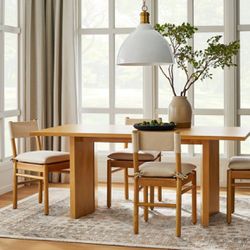 Studio Mcgee Threshold Bell Canyon Solid Wood Dining Table 