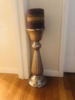 Tall silver candle holder