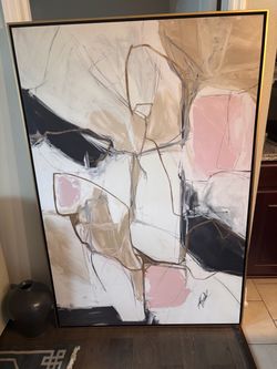 Large Abstract Canvas Wall Art Gold Frame