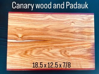 Exotic Hardwood cutting board Canary wood