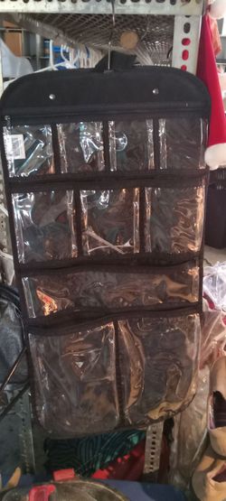Hanging Jewelry Organizer with Clear Pockets