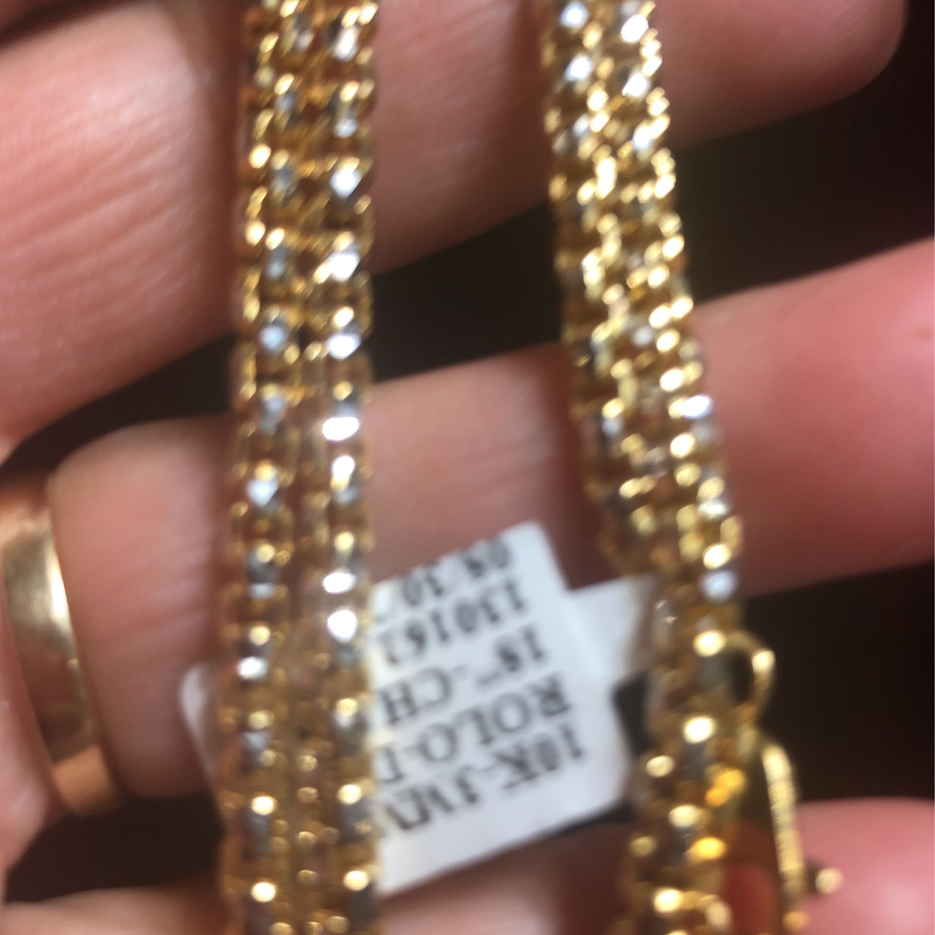 Gold diamond cut Rolo chain 18 inches, 3 mm