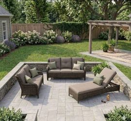 3-Piece Wicker Outdoor Patio Furniture Set patio tanning chair outdoor patio furniture patio sofa set ☑️🚎🚚🆕
