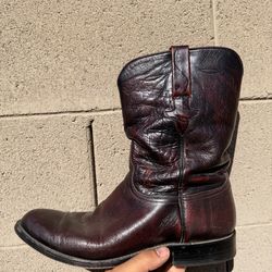 Lucchese cherry red roper boots