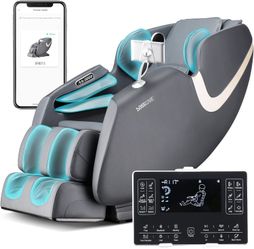 2024 Full Body Zero Gravity Massage Chair, APP Control Shiatsu Massaging Recliner with Foot Roller