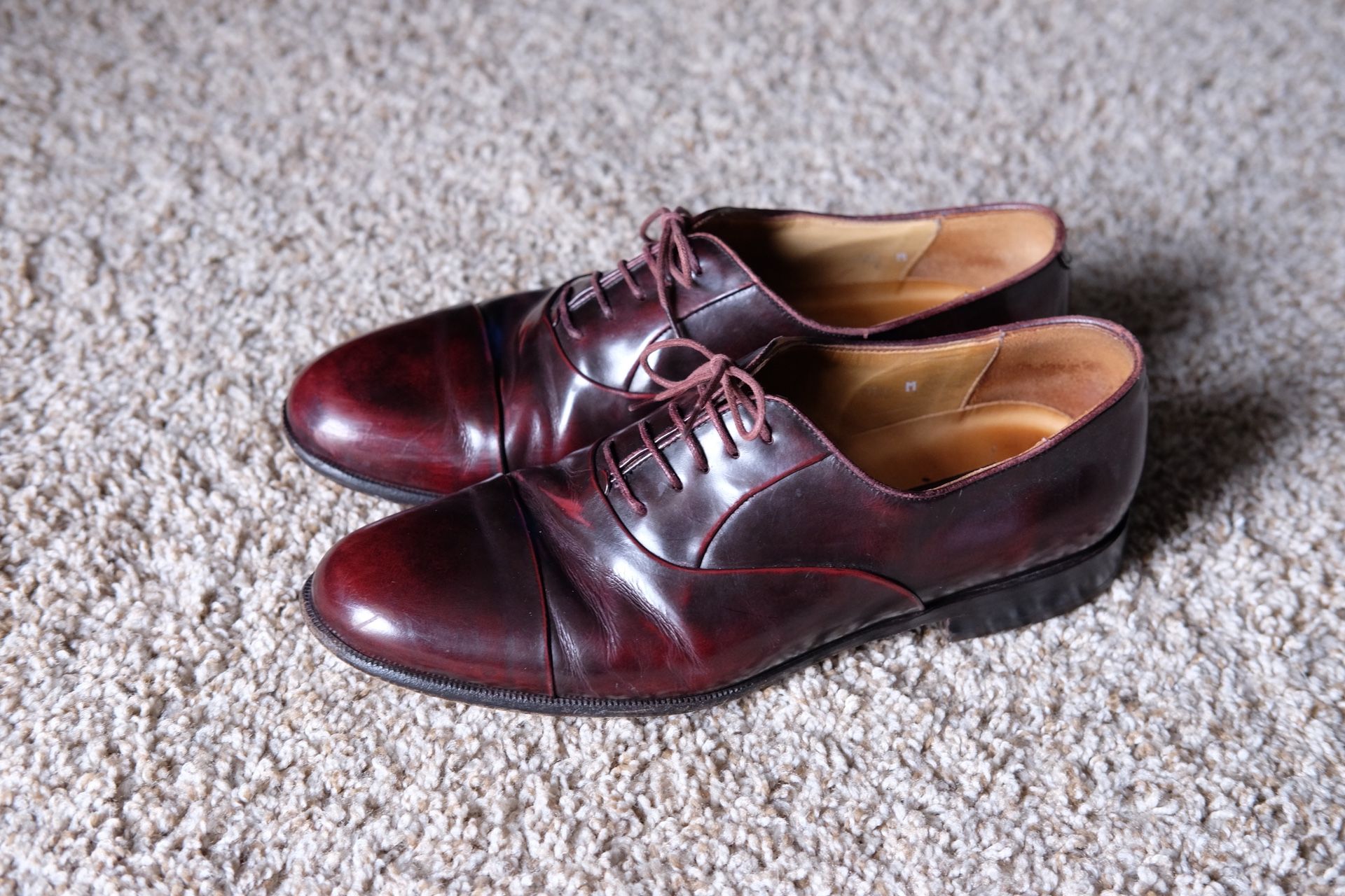 Distressed Leather Burgundy Oxfords (Men’s 8M) Paul Parkman Men main image 4