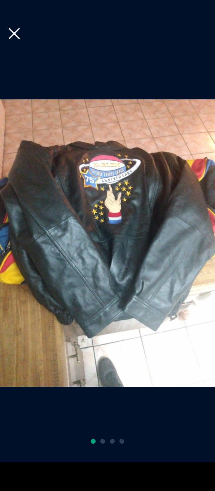 75th Anniversary Globetrotters Leather Jacket. Rare