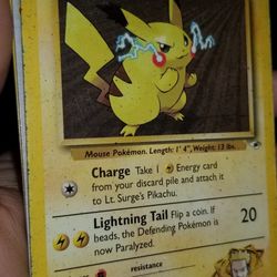 Pokemon Lt. Surge's Pikachu Card