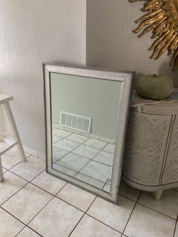 Sylver mirror distressed with black 26x30 Kirkland’s