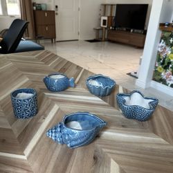 Blue Seashell Pots