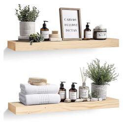New!✨36x8x1.6 Set Of Natural Wood Floating Shelves