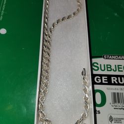 925 ITALY Sterling Silver Roped CHAIN