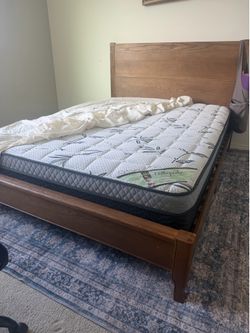 Queen size bed frame, head board & Mattress