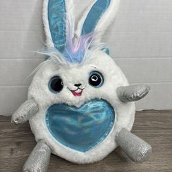 Zuru Rainbowcorn Plush 10” White Bunny Blue Heart & Wings