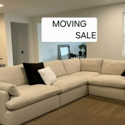 Beige Cloud Couch Modular Sectional Sofa 