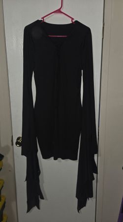 Costume Black Long Sleeve Mini Dress with Bell Sleeves