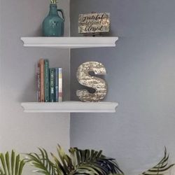 Floating Corner Shelves - Rustic Farmhouse Style - Set of 4 