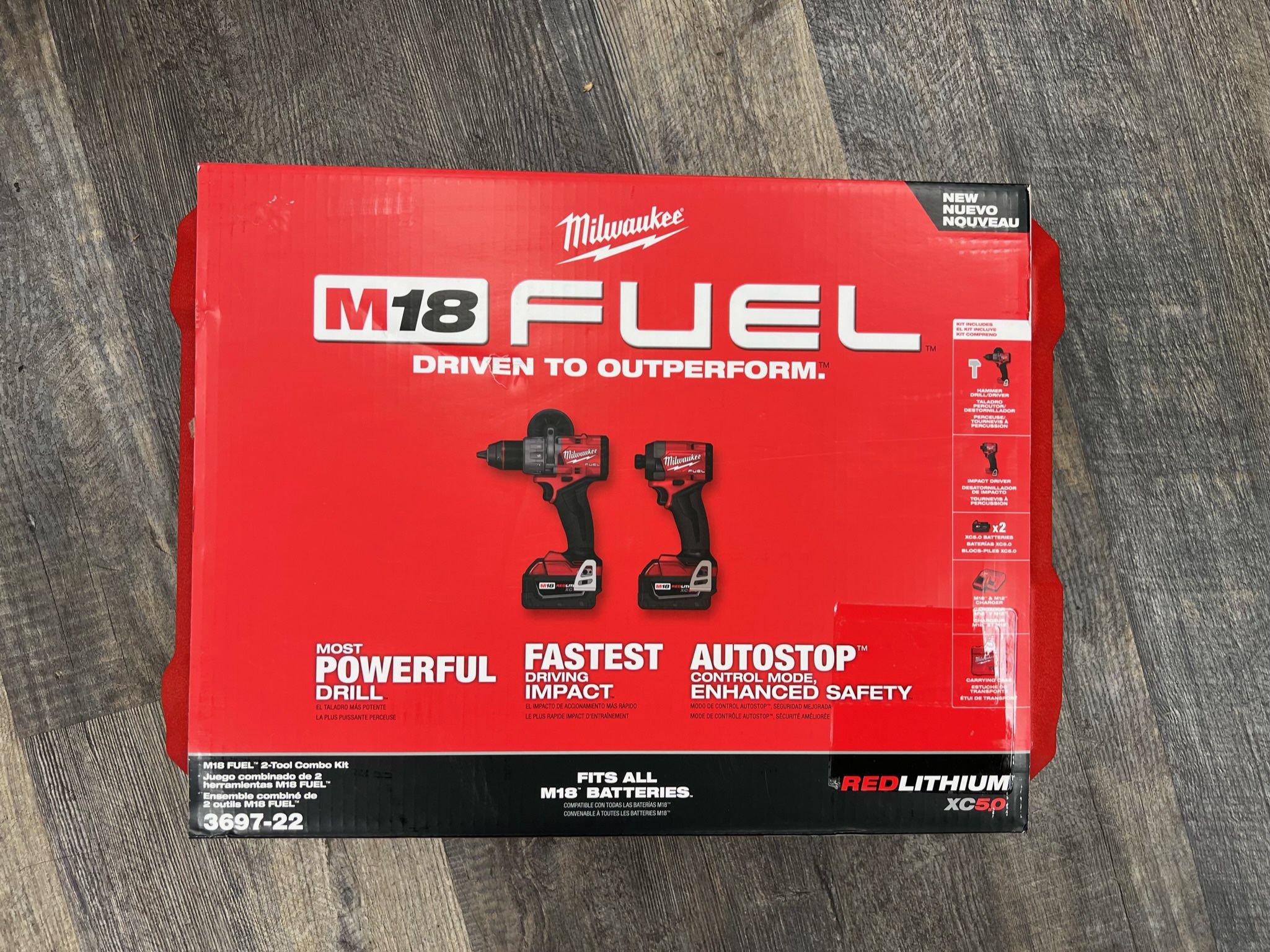 Milwaukee 3697-22 M18 FUEL 18V 2-Tool Combo Kit (Hammer Drill & Impact Driver) 