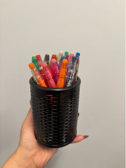 Erasable markers and pens set with holder