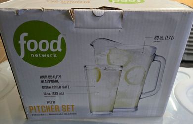New Food network pub pitcher set 1 pitcher 6 highball glasses