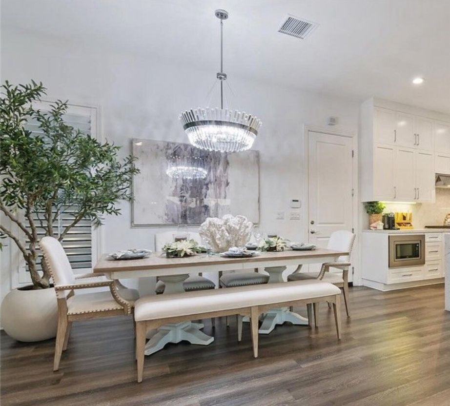Beautiful White And Grey Dining Table