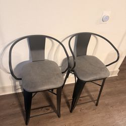 Gray and Black Barstools 