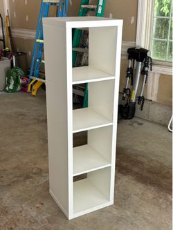 White minimalist cube storage